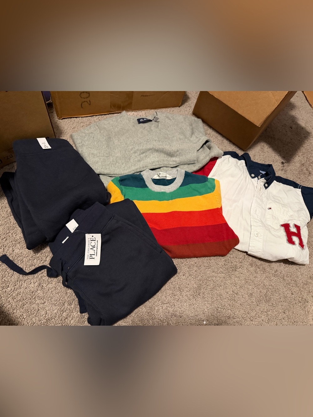 Bundle of 5 - Three boys shirts and Two NWT joggers  - Size 5/6